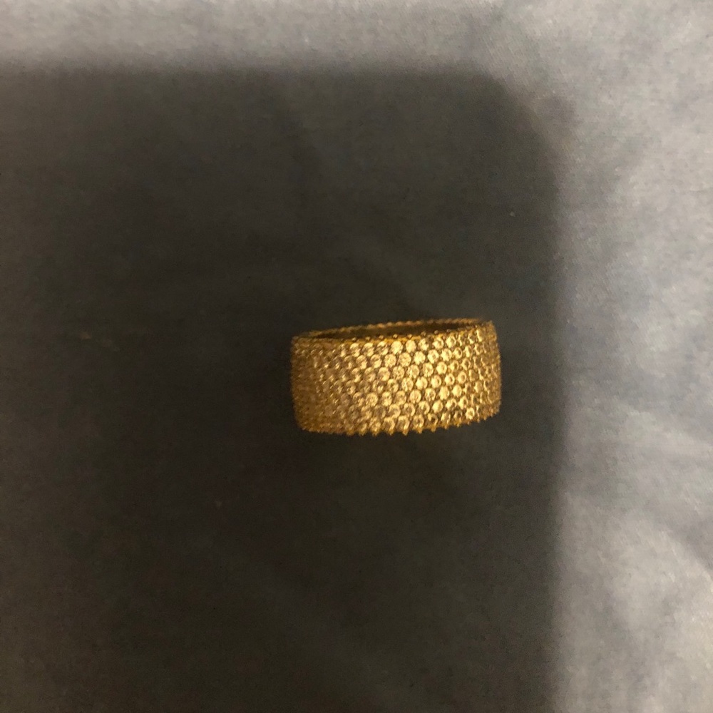 Iced out gold ring